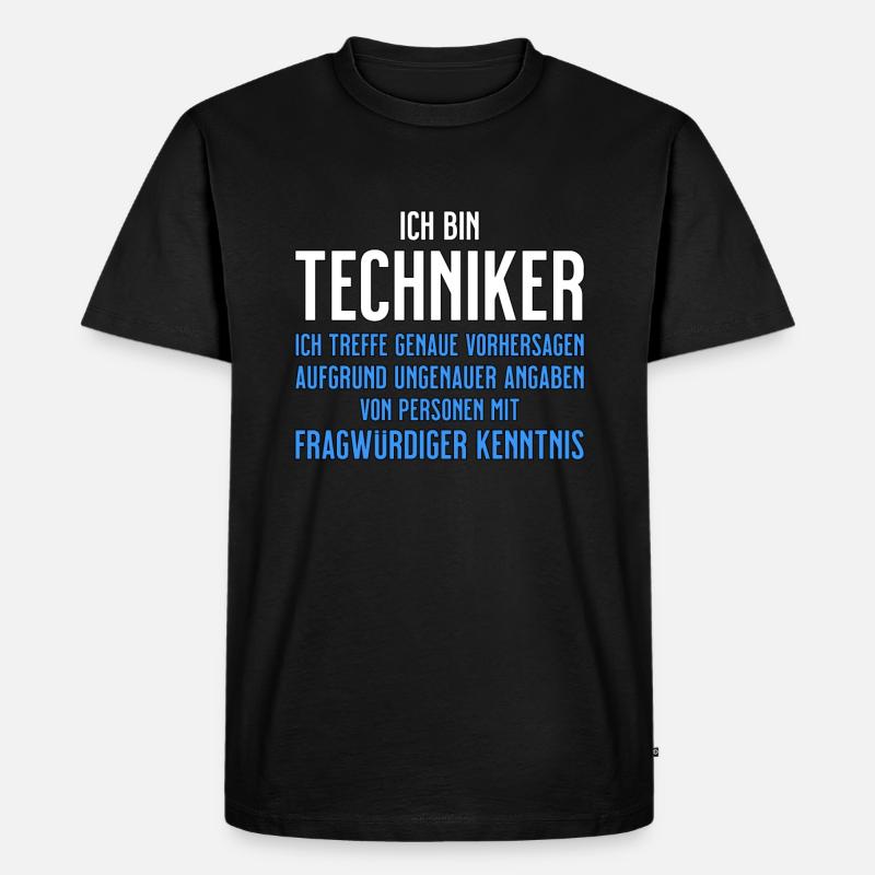 Techniker - Technikerbrief - lustiger Spruch - Männer Premium Bio T-Shirt - Schwarz