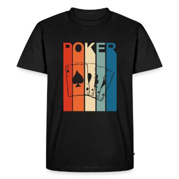Poker vintage retro design - Men's Premium Organic T-Shirt - black - Front - Nico (187cm)
