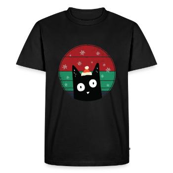 Cat crazy christmas - Men's Premium Organic T-Shirt - black - Front - Nico (187cm)