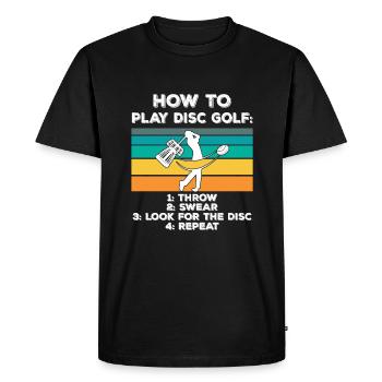 Disc golf disc golf gift idea - Men's Premium Organic T-Shirt - black - Front - Nico (187cm)