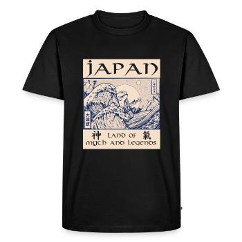 Japon Histoire démon tsunami - T-shirt Premium bio Homme - noir - Devant - Nico (187cm)