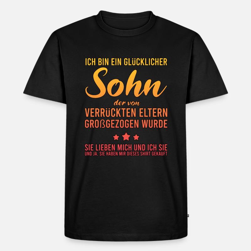Ich bin ein glücklicher Sohn - Männer Premium Bio T-Shirt - Schwarz