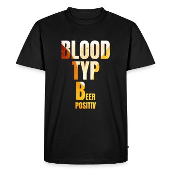 GROUPE SANGUIN BIÈRE POSITIVE drôle de dicton de bière - T-shirt Premium bio Homme - noir - Devant - Nico (187cm)