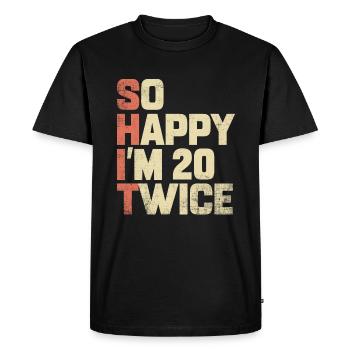 40e cadeau d’anniversaire 40e anniversaire citation - T-shirt Premium bio Homme - noir - Devant - Nico (187cm)