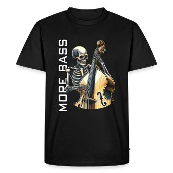 Le squelette joue de la contrebasse - T-shirt Premium bio Homme - noir - Devant - Nico (187cm)