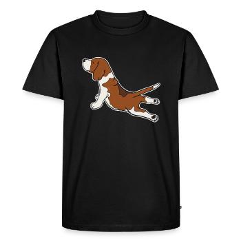 Beagle Dog Funny Yoga Pose Gift - Men's Premium Organic T-Shirt - black - Front - Nico (187cm)