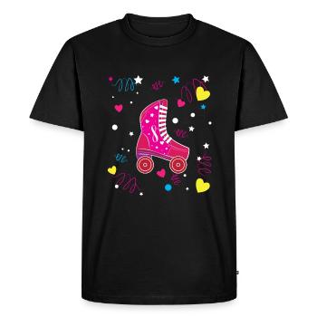Rollerblade Pink Roller Roller Roller Patinage - T-shirt Premium bio Homme - noir - Devant - Nico (187cm)