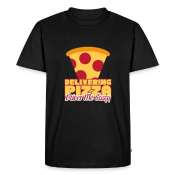 Delivering Pizza Drives Me Crazy - T-shirt Premium bio Homme - noir - Devant - Nico (187cm)