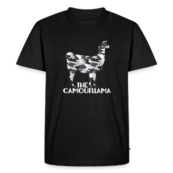 Camouflage lama camouflage de camouflage cadeau alpaga militaire - T-shirt Premium bio Homme - noir - Devant - Nico (187cm)