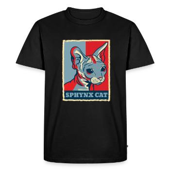 Sphynx Cat Nude Cat Rétro Vintage Cadeau - T-shirt Premium bio Homme - noir - Devant - Nico (187cm)