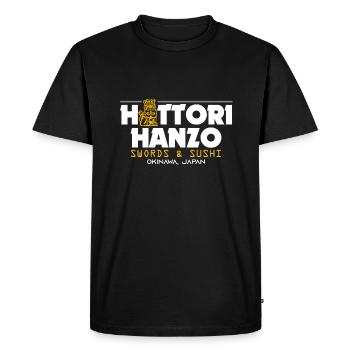 Hattori Hanzo Sword and Japan Sushi Gift - Men's Premium Organic T-Shirt - black - Front - Nico (187cm)
