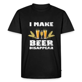 Bière bière drôle dire avec bière - T-shirt Premium bio Homme - noir - Devant - Nico (187cm)