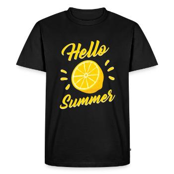 Hello Summer Lemon Lemon Motto Gift - Men's Premium Organic T-Shirt - black - Front - Nico (187cm)