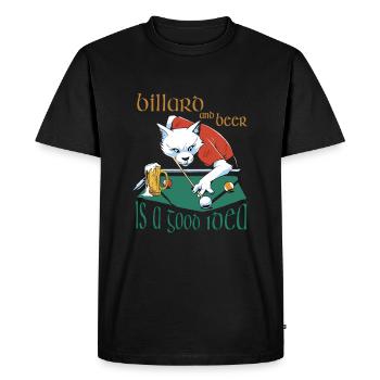 Billard and Beer is a good idea, Billard Spruch - Men's Premium Organic T-Shirt - black - Front - Nico (187cm)