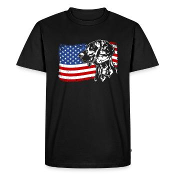 Chien de chasse à l’odeur hanovrienne Chiens de drapeau de l’Amérique - T-shirt Premium bio Homme - noir - Devant - Nico (187cm)