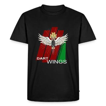 Dart motif with triple darts and dart wings - Men's Premium Organic T-Shirt - black - Front - Nico (187cm)