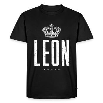Léon - T-shirt Premium bio Homme - noir - Devant - Nico (187cm)