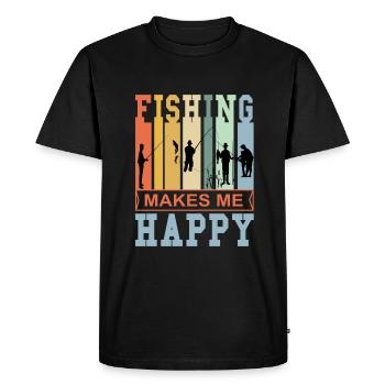 La pêche me rend heureux - Angler Angeln - T-shirt Premium bio Homme - noir - Devant - Nico (187cm)