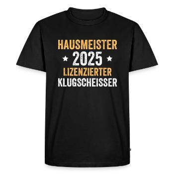 Janitor 2025 Licensed Smartass - Men's Premium Organic T-Shirt - black - Front - Nico (187cm)