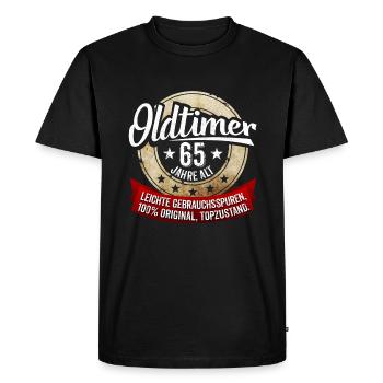 Zum 65. Geburtstag! - Männer Premium Bio T-Shirt - Schwarz - Vorne - Nico (187cm)