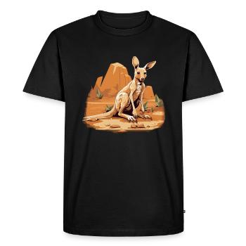 Kangourou Bébé Kangourou Marsupial Kangourou - T-shirt Premium bio Homme - noir - Devant - Nico (187cm)
