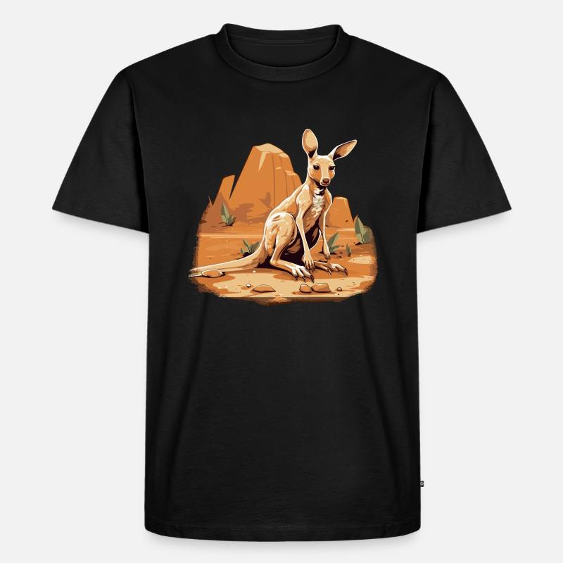 Känguru Baby Känguru Beuteltier Kangaroo - Männer Premium Bio T-Shirt - Schwarz