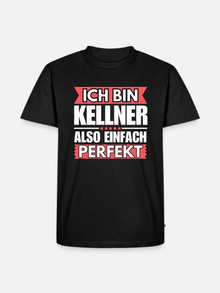 Einfach ein Perfekter Kellner - Männer Premium Bio T-Shirt - Schwarz