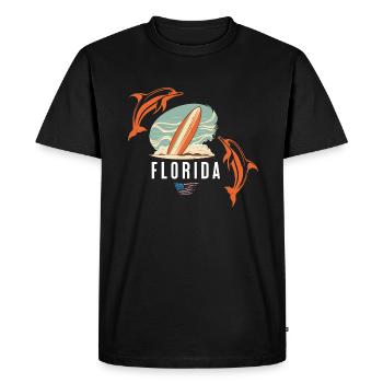 Surf en Floride - T-shirt Premium bio Homme - noir - Devant - Nico (187cm)