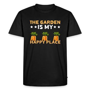 Le jardin est mon lieu de bonheur - T-shirt Premium bio Homme - noir - Devant - Nico (187cm)