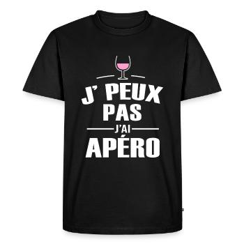 je peux pas j ai apéro pour homme femme - T-shirt Premium bio Homme - noir - Devant - Nico (187cm)