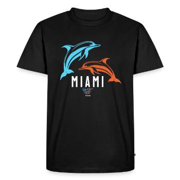 Miami - T-shirt Premium bio Homme - noir - Devant - Nico (187cm)