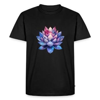 Fleur de lotus Galaxy et étoiles Yoga - T-shirt Premium bio Homme - noir - Devant - Nico (187cm)