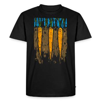 Möhren - Männer Premium Bio T-Shirt - Schwarz - Vorne - Nico (187cm)