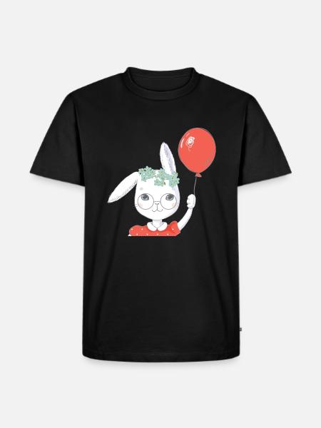 Søde påske bunny ballon gave - Herre Premium økologisk T-shirt - sort