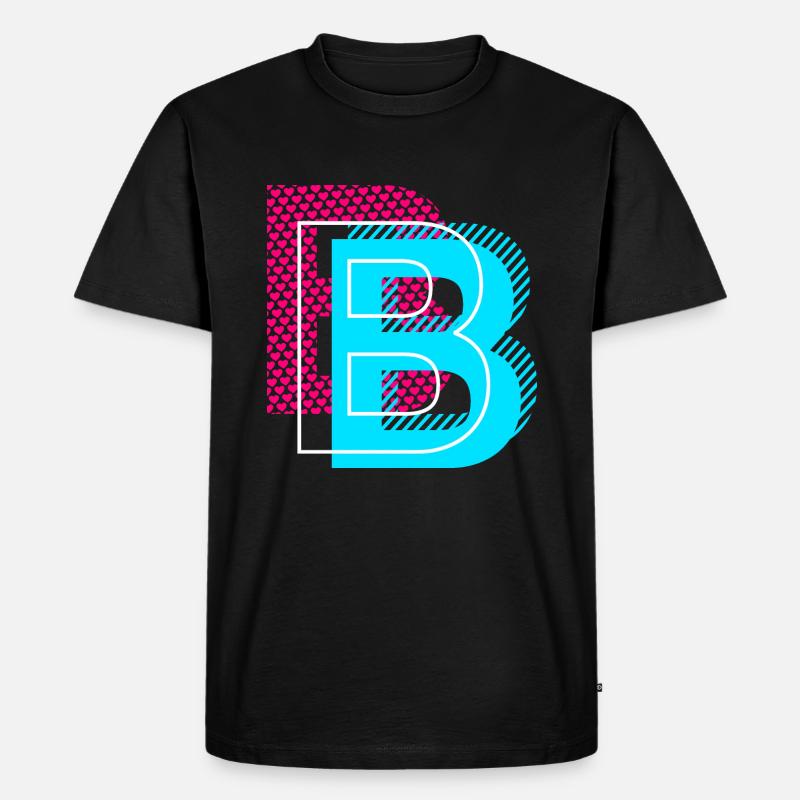 Anfangsbuchstabe B - Männer Premium Bio T-Shirt - Schwarz