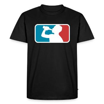 Bière - Fête des Pères - Soirée des hommes - Alkoholism :O - T-shirt Premium bio Homme - noir - Devant - Nico (187cm)
