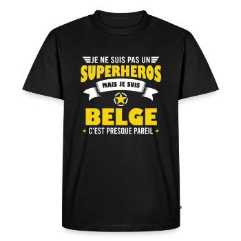 Belgique cadeau drôle Belge pays - T-shirt Premium bio Homme - noir - Devant - Nico (187cm)