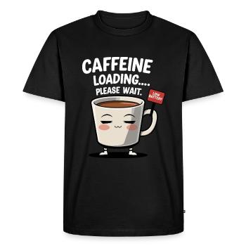 Chargement de caféine - Batterie faible - T-shirt Premium bio Homme - noir - Devant - Nico (187cm)