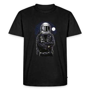 Astronaut Weltraum Raumfahrt - Männer Premium Bio T-Shirt - Schwarz - Vorne - Nico (187cm)