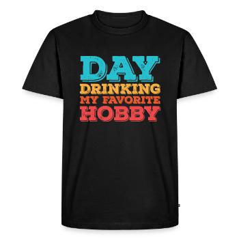 Day drinking my favorite hobby - Men's Premium Organic T-Shirt - black - Front - Nico (187cm)