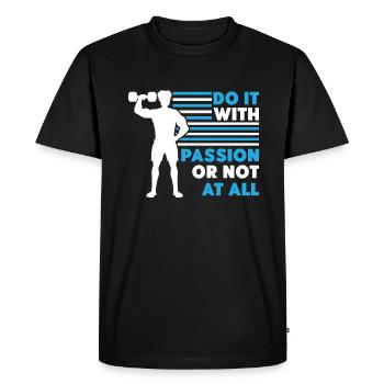 Bodybuilding Weight Training Fitness Muscle Building - Men's Premium Organic T-Shirt - black - Front - Nico (187cm)