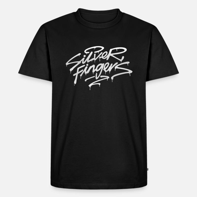 Silberne Finger - Männer Premium Bio T-Shirt - Schwarz