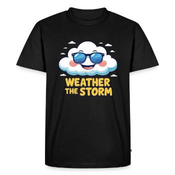Cool Cloud - Weather the Storm - Men's Premium Organic T-Shirt - black - Front - Nico (187cm)
