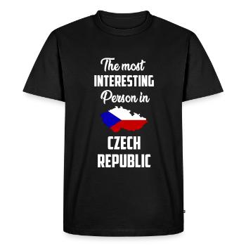 République Tchèque Drapeau Tchèque Tchèque femmes hommes - T-shirt Premium bio Homme - noir - Devant - Nico (187cm)