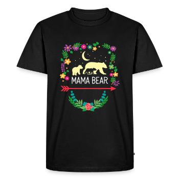 Floral Mama Bear Family for Mother's Day Mother - Men's Premium Organic T-Shirt - black - Front - Nico (187cm)