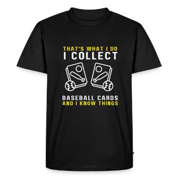 Baseball Card Collector And Baseball Memorabilia - Men's Premium Organic T-Shirt - black - Front - Nico (187cm)