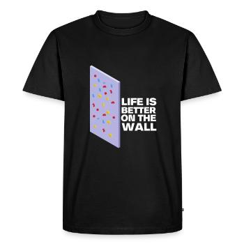 Wall Climbing Rock Climbing - Men's Premium Organic T-Shirt - black - Front - Nico (187cm)