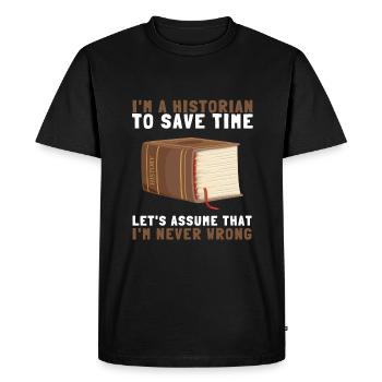 Research Historian Museum Curator And Archivist - Men's Premium Organic T-Shirt - black - Front - Nico (187cm)