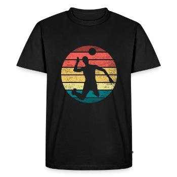 Attaque de volleyball - T-shirt Premium bio Homme - noir - Devant - Nico (187cm)