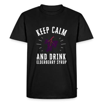 Elderberry Syrup Drink Flu Sambucus Homeopath - Men's Premium Organic T-Shirt - black - Front - Nico (187cm)
